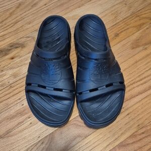 New Timberland GET OUTSLIDE Slides Black Unisex Mens Sz 10 Womens Sz 12
